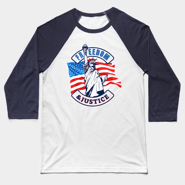 Freedom & Justice Baseball T-Shirt by The Good Message Store